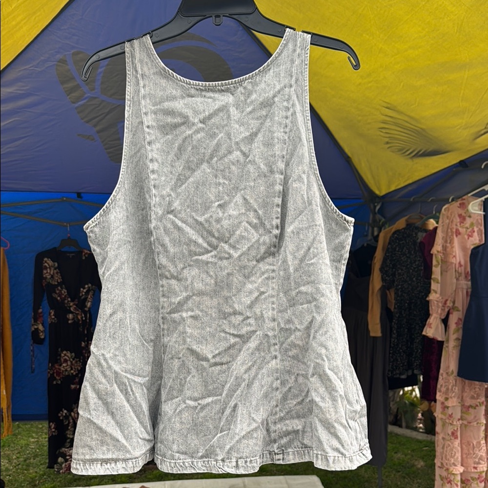 H&M Cream Mini Tank Dress with Textured Design